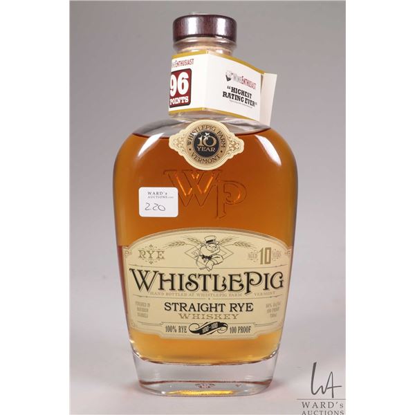 Whistlepig/ 10 Year Old/ Straight Rye Whiskey/ 750ml/ 50% ABV