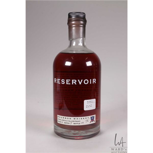 Reservoir/ Wheat Whiskey/ Year 14/ Batch 8/ Bottle 44/ 750m/ 50% ABV