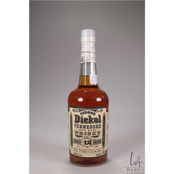 George Dickel/ Tennessee/ 12 Year Old/ Sour Mash Whisky/ 750ml/ 45% ABV
