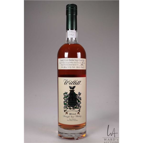 Willett/ 8 Year/ Straight Rye Whiskey/ 750ml/ 58.3% ABV
