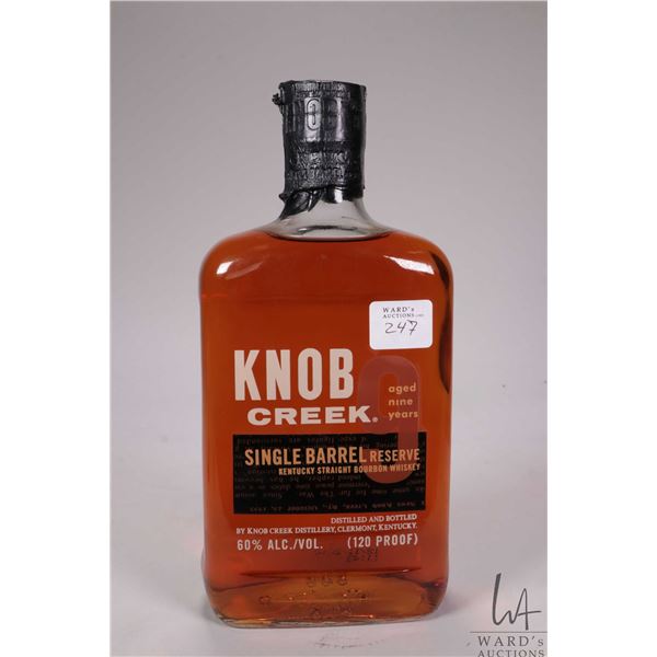Knob Creek/ Single Barrel Reserve/ 9 Year Old Kentucky Straight Bourbon Whiskey/ 750ml/ 60% ABV