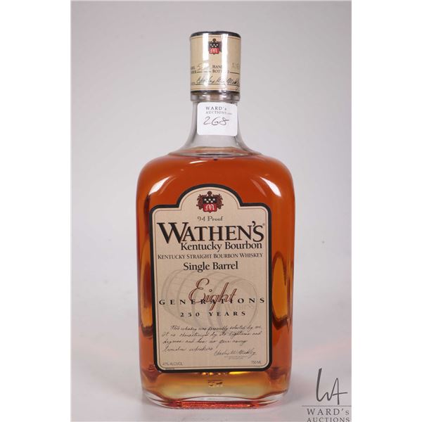 Wathen's Kentucky Bourbon/ Eight Generations Kentucky Straight Bourbon Whiskey/ 750ml/ 47% ABV