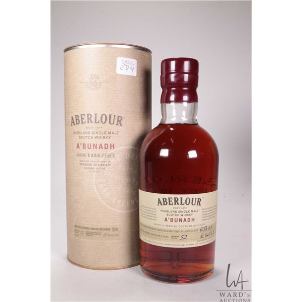 Aberlour Distillery/ A' Bunadh/ Highland Single Malt Scotch Whisky/ 750ml/ 60.5% ABV