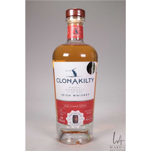 ClonAkilty/ Atlantic Distillery/ Irish Whiskey/ Cask Finish Series/ Batch Lot No. 022 of 1600/ 750ml