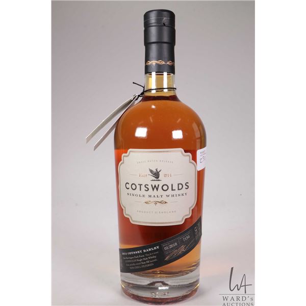 Cotswolds/ Single Malt Whisky/ Batch 01/2018/ Bottle 7150/ 700ml/ 46% ABV