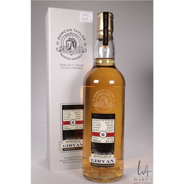 Duncan Taylor/ Rare Auld Grain Scotch Whisky/ Cask No. 21114253/ Bottle 90/251/ 700ml/ 53/1% ABV