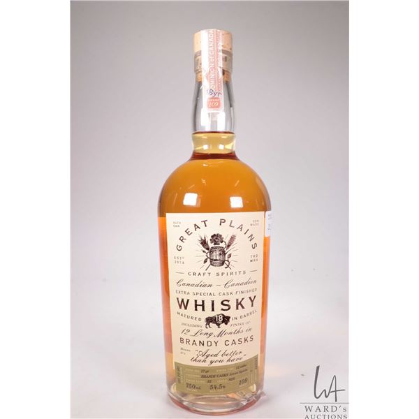 Great Plains/ Craft Spirits/ 18 Year Old/ Canadian Extra Special Whisky/ 750ml/ 54.5% ABV