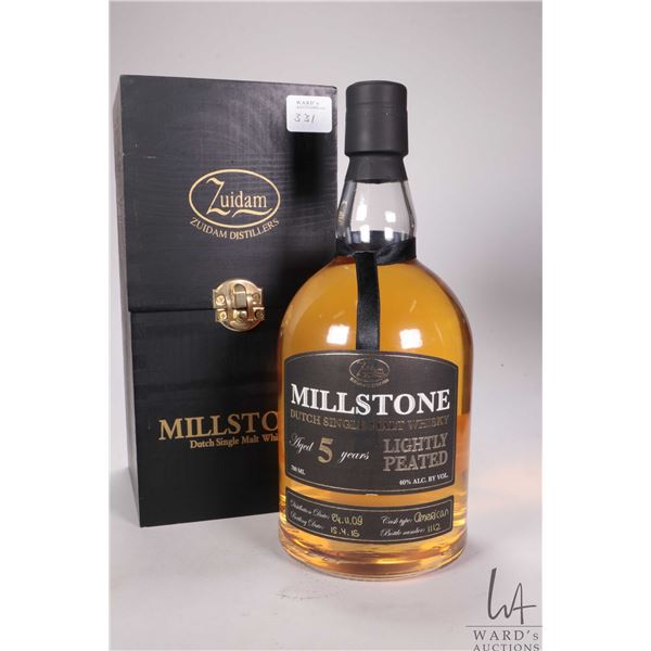Millstone/ Dutch Single Malt Whisky/ 5 Year Old/ Lightly Peated/ Cask Type: American/ Bottle No. 111