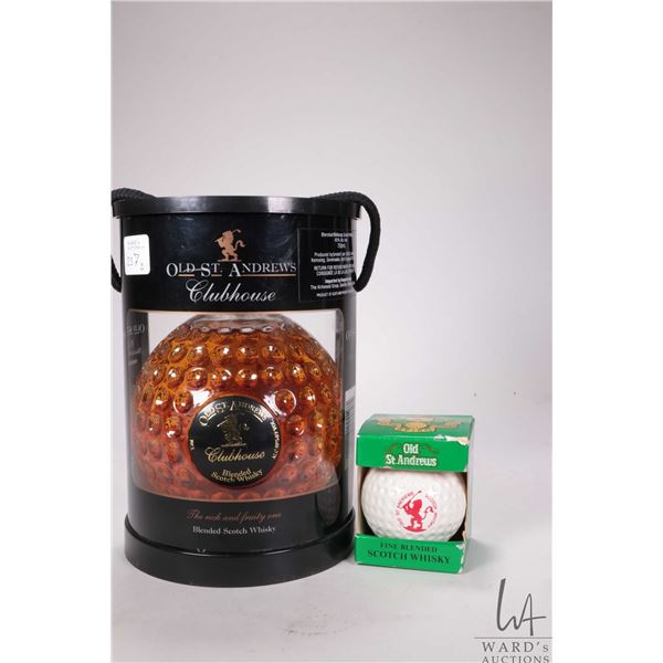 Old St. Andrews/ Clubhouse/ Blended Scotch Whisky/ 700ml/ 40 ABV and a small Golf Ball Miniature/ Fi