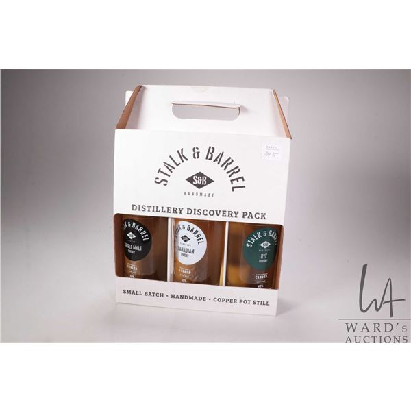 Stalk & Barrel/ Set of three Distillery Discover Pack including Single Malt Whisky/ Canadian Whisky 