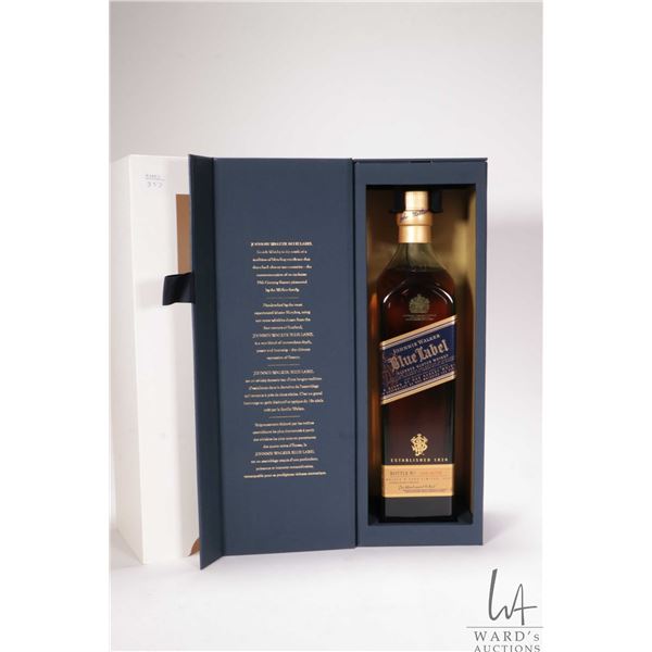 Johnnie Walker/ Blue Label/ Blended Scotch Whisky/ Bottle No. HAS 4G158/ 750ml/ 40% ABV  Note: Alcoh