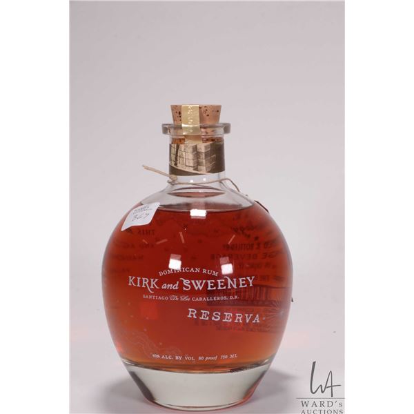 Kirk and Sweeney/ Dominican Rum/ 750ml./ 40% ABV  Note: Alcohol cannot be insured by any courier in 