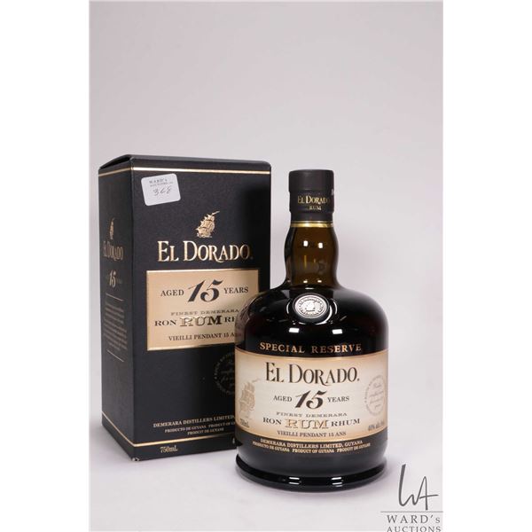El Dorado/ 15 Year Old/ Rum/ 750ml/ 40% ABV Note: Alcohol cannot be insured by any courier in Canada
