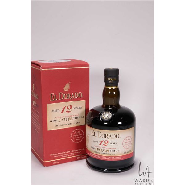 El Dorado/ 12 Year Old/ Rum/ 750ml/ 40% ABV Note: Alcohol cannot be insured by any courier in Canada