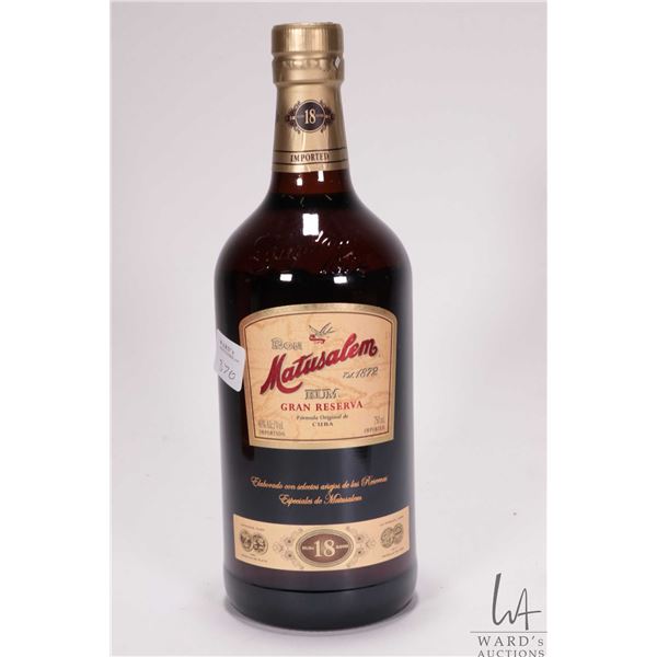 Ron Matusalem/ 18 Year/ Cuban Rum/ 750ml/ 40% ABV  Note: Alcohol cannot be insured by any courier in