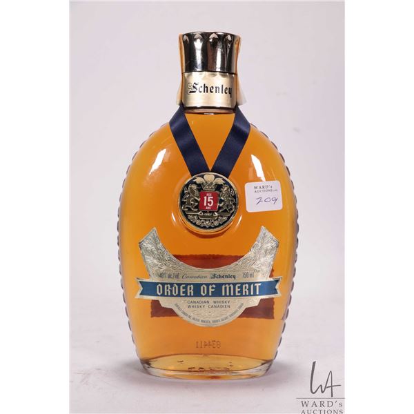 Canadian Schenley/ Order of Merit/ Canadian Whisky/ 15 Years Old/ 750ml/ 40% ABV  Note: Alcohol cann