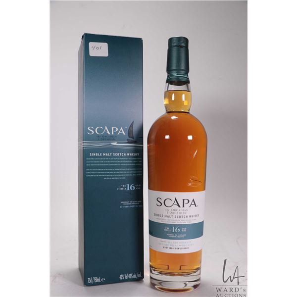 Scapa/ The Orcadian/ Single Malt Scotch Whisky/ Aged 16 Years/ 750ml/ 40% ABV  Note: Alcohol cannot 
