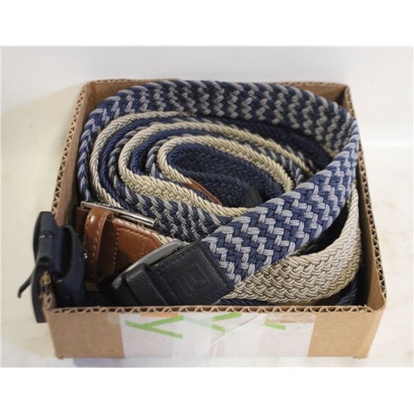 3 MENS BRAIDED BELTS W/LEATHER ENDS