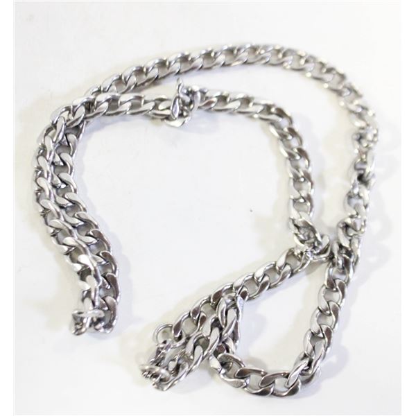CUBAN LINK 22" SILVER-TONE NECKLACE LOBSTER CLASP