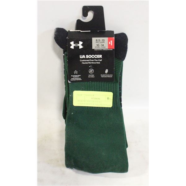 PAIR OF SOCCER SOCKS; UNDERARMOUR SIZE MENS 8.5-13