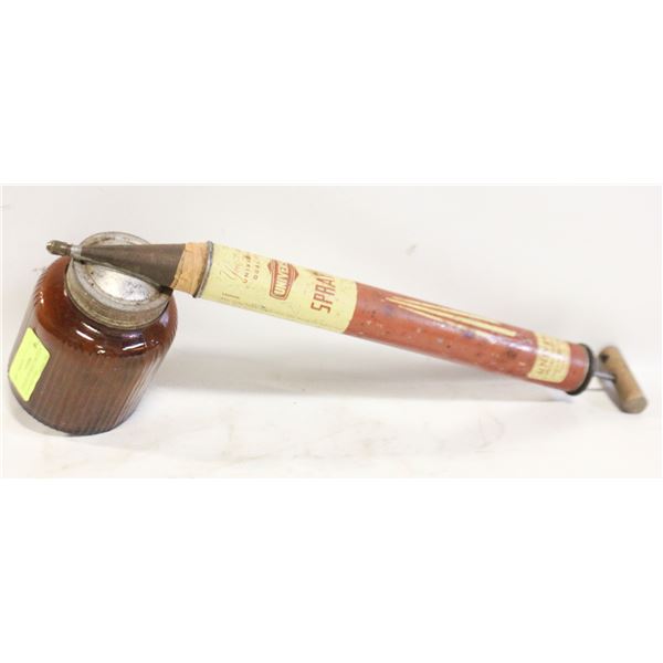 ANTIQUE UNIVERSAL SPRAYER W GLASS JAR & PUMP