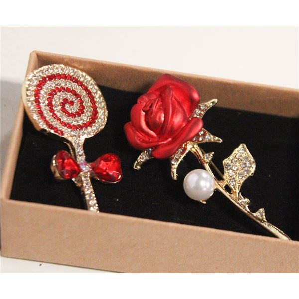 NEW 2PCS BROOCH SET