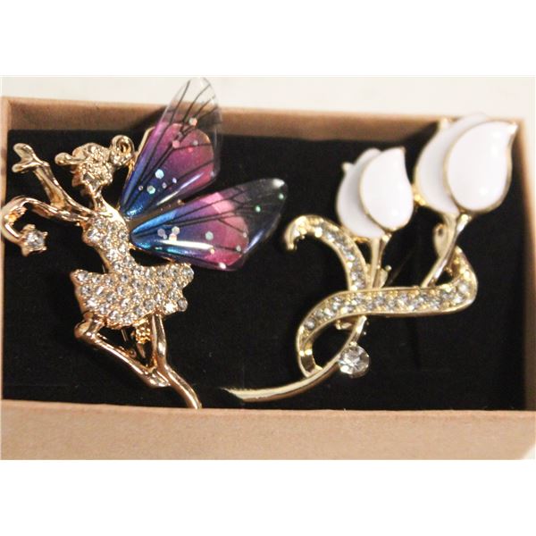 NEW 2PCS BROOCH SET