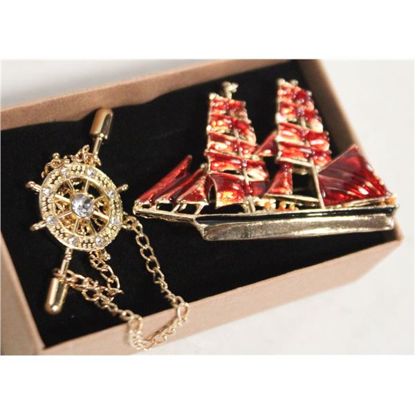 NEW 2PCS BROOCH SET