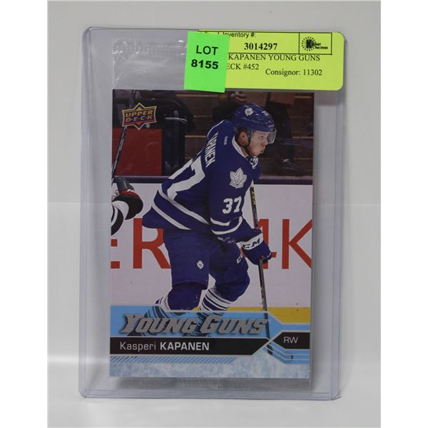 KASPERI KAPANEN YOUNG GUNS UPPER DECK #452