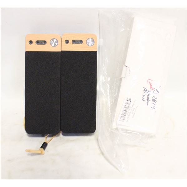 2 BRANDED WIRELESS BLUETOOTH SPEAKERS & CORDS
