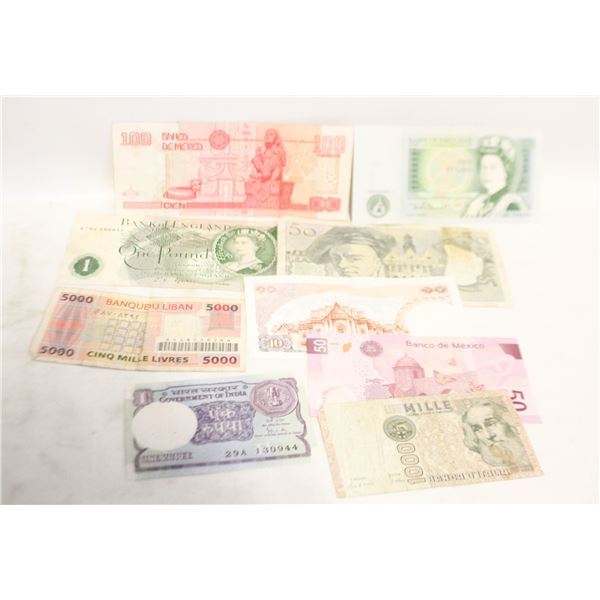 MONEY FROM AROUND THE WORLD, COUNTRIES INCLUDES