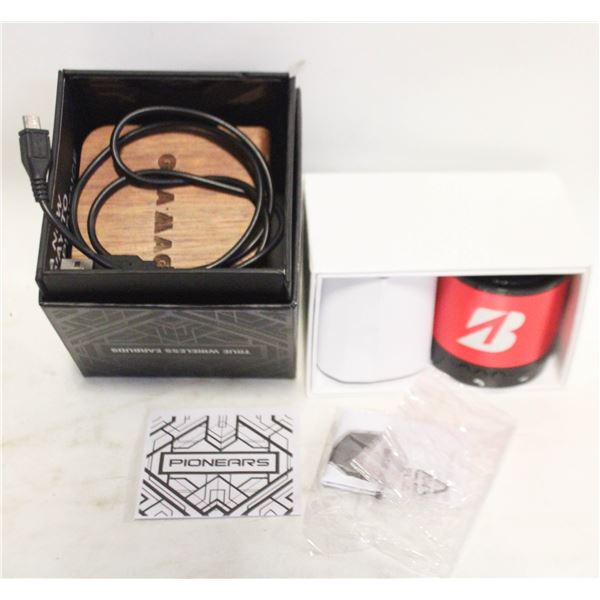 2 BRANDED WIRELESS BLUETOOTH SPEAKERS & CORDS