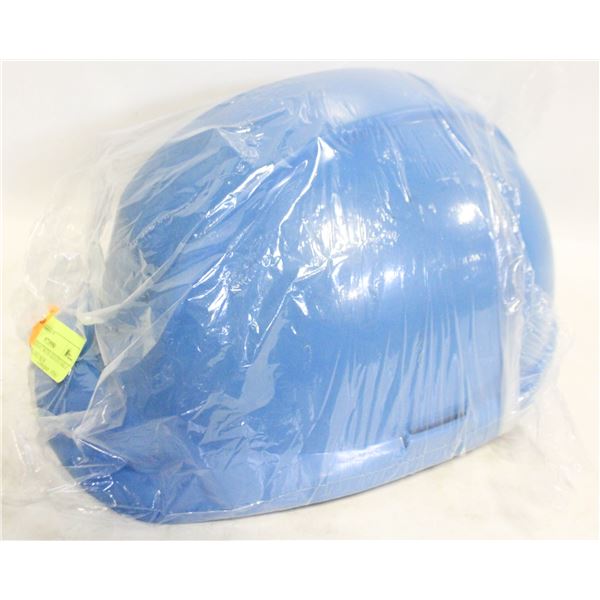 BLUE HARDHAT WITH ADJUSTABLE HEADBAND, LIKE NEW