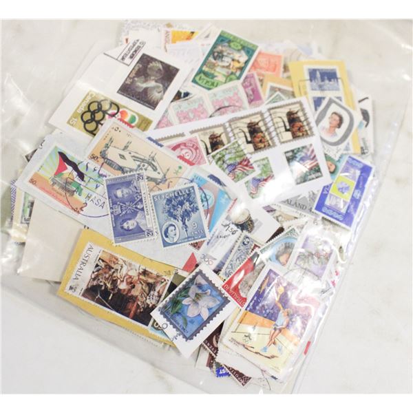 STAMP COLLECTION IN LARGE ZIPLOCK