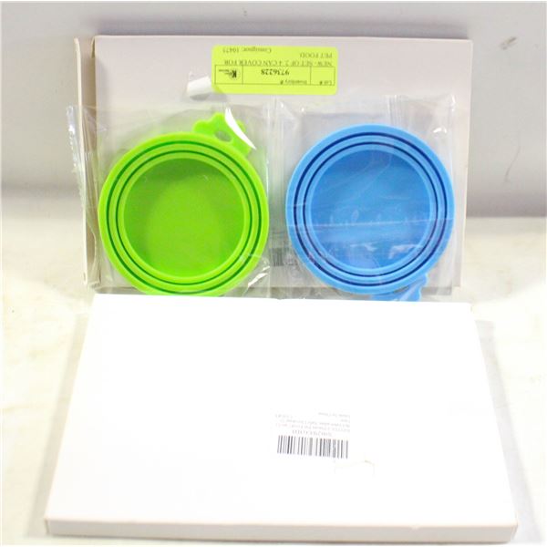 NEW- SET OF 2. 4 CAN COVER FOR PET FOOD.