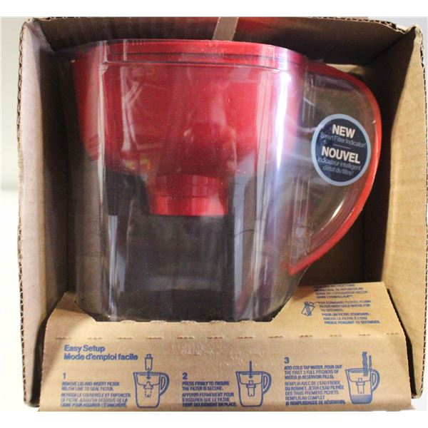 NEW- BRITA RED METRO WATER FILTER PITCHER