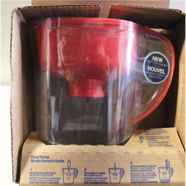 NEW BRITA RED METRO WATER FILTER PITCHER
