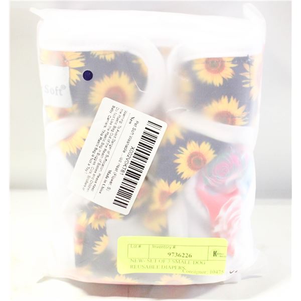 NEW- SET OF 3 SMALL DOG REUSABLE DIAPERS.