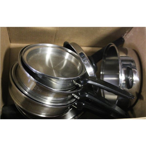 LIFETIME BRAND; 5 THICK STAINLESS ST. POTS & LIDS