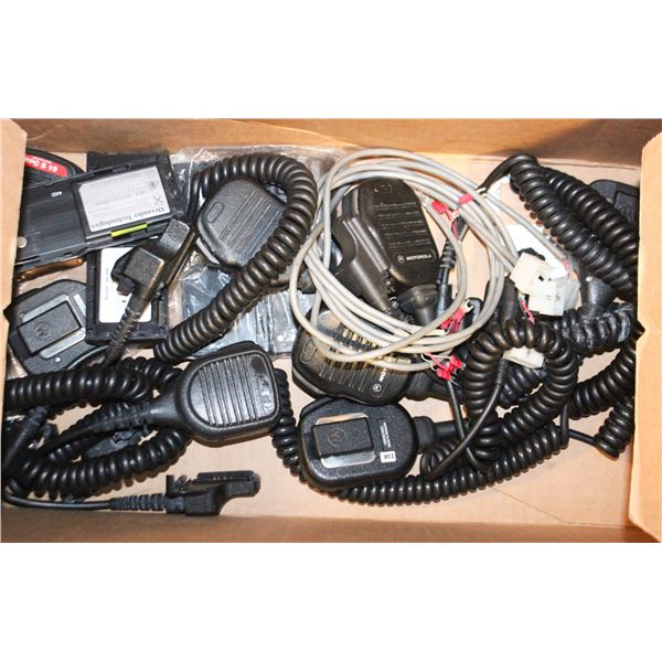 LOT OF MOTOROLA MIC SPEAKERS & BATTERIES