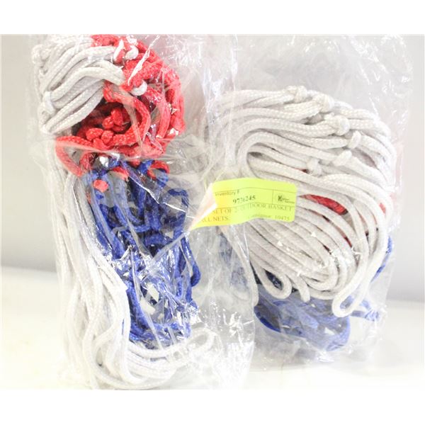 NEW- SET OF 2- OUTDOOR BASKET BALL NETS.