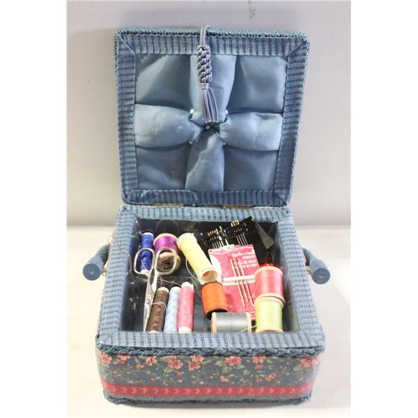 SEWING BOX AND CONTENTS