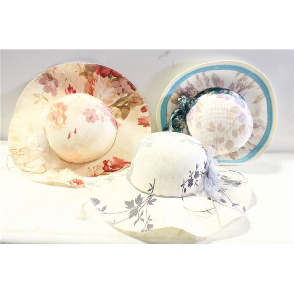3 NEW FLORAL SUN HATS
