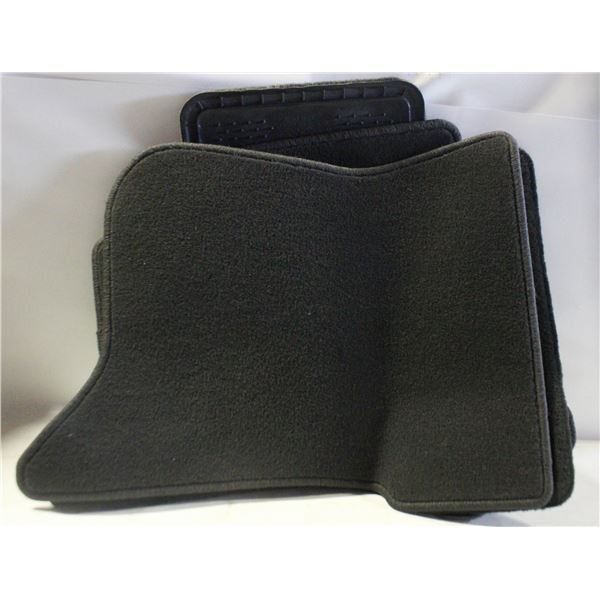 4 MISC. BLACK CARPET FLOOR MATS