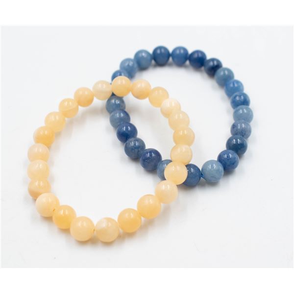 #36- NATURAL BLUE JADE & YELLOW CHALCEDONY