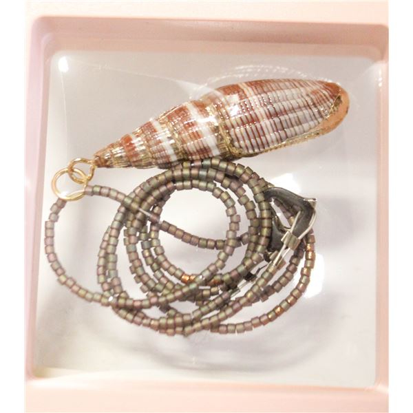 NEW SHELL PENDANT WITH BEAD NECKLACE