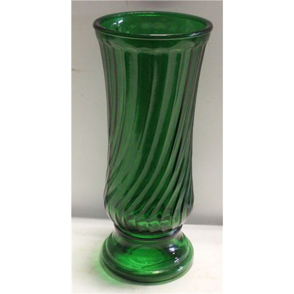 VINTAGE GREEN VASE 11’’ FOREST GREEN