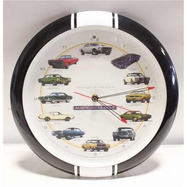 AMERICAN MUSCLE WALL CLOCK - CHIMES ARE