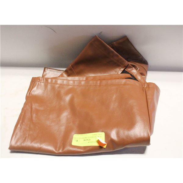 NEW- WOMEN’S L BROWN LEATHER LIKE SHIRT.