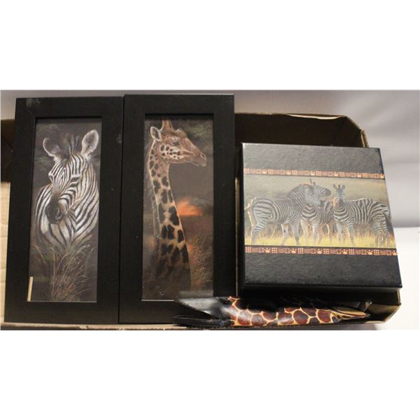 ZEBRA & GIRAFFE 4 STACKING BOXES & PICTURES